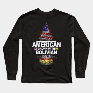 Christmas Tree  American Grown With Bolivian Roots - Gift for Bolivian From Bolivia Long Sleeve T-Shirt